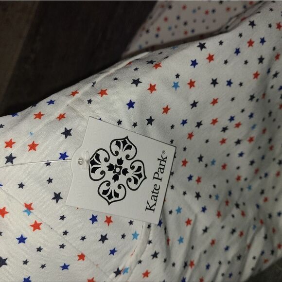 Kate Park Red White & Blue July 4th Women's Stretch Shorts - Picture 7 of 9